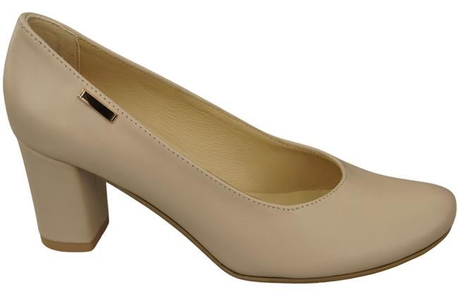 Dámské boty Classic Cappuccino Light Natural Leather Almond Nose pumps 201 ElitaBut
