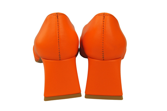 Dámské Lodičky Orange Pravá Kůže Špičatá Špička Podpatek ElitaBut 221