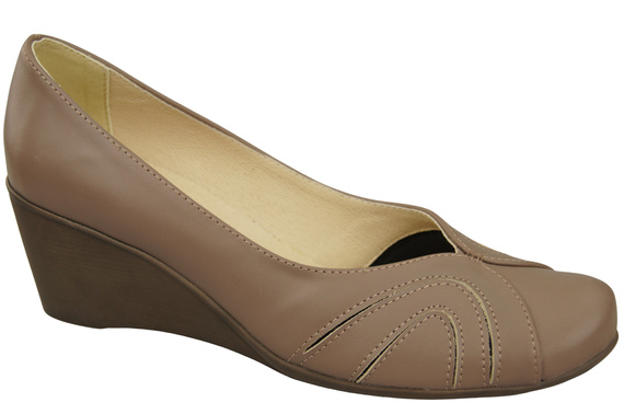 Kotníkové boty Cappuccino Dark Women's Natural Leather Dancers 828 ElitaBut