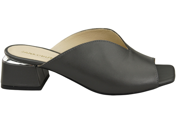 Dámská obuv Žabky na podpatku Graphite Natural Leather 210 ElitaBut