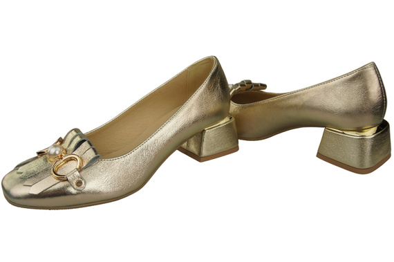 Dámská obuv Gold Embellished Tassel pumps Přírodní kůže 195 ElitaBut