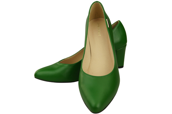 Klasická hladká dámská obuv Obuv v zelené přírodní kůži 213 ElitaBut