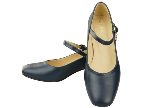 Dámská obuv Dámské lodičky s páskem Námořnická modř Přírodní kůže 202 ElitaBut