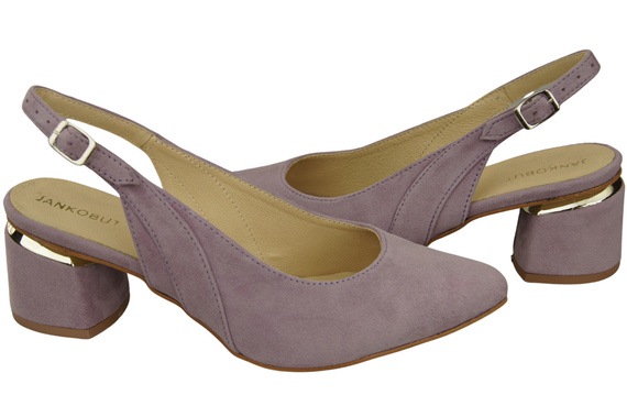 Dámské sandály z přírodní semišové kůže Lilac Elegance and Comfort 196 From ElitaBut