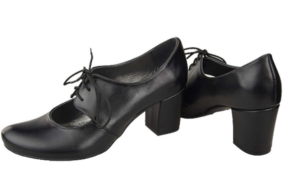 Obuv Dámské polobotky z přírodní kůže Černá 161 ElitaBut