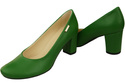 Obuv Classic Dámské zelené kožené lodičky Almond Nose 201 ElitaBut