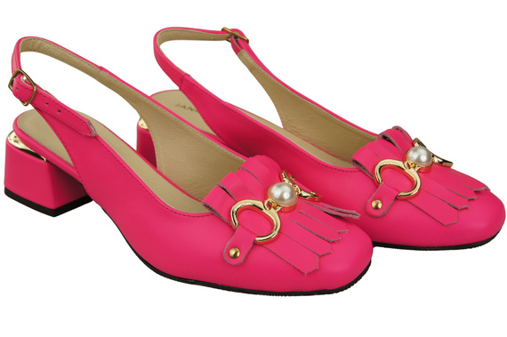 Dámská obuv Sandály Neon Pink zdobené třásněmi Přírodní kůže 208 ElitaBut