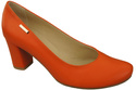 Obuv Classic Dámské oranžové lodičky z přírodní kůže Almond Nose 201 ElitaBut