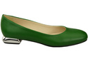 Ploché dámské boty Zelené boty s ozdobným podpatkem Přírodní kůže 209 ElitaBut