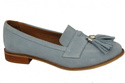 Dámská obuv Mokasyny Přírodní kůže Velour Blue 134 ElitaBut