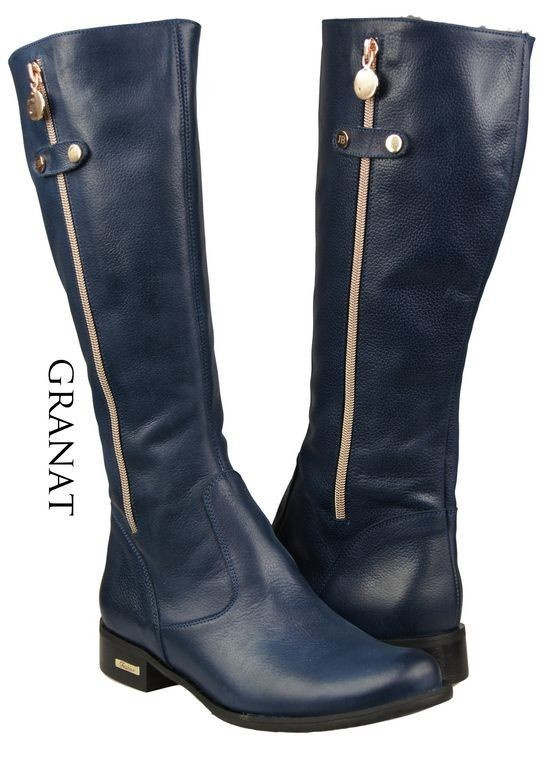 Obuv Dámské boty Přírodní kůže Modrá 884 ElitaBut