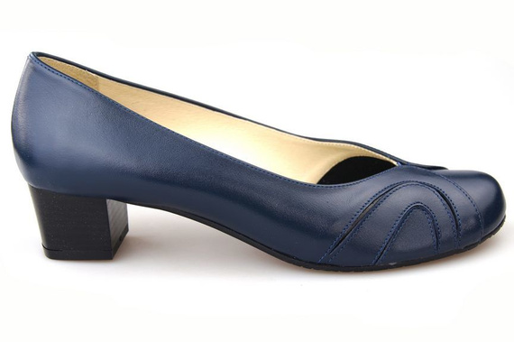 Dámská obuv Dámské lodičky z přírodní kůže Navy blue 786 ElitaBut