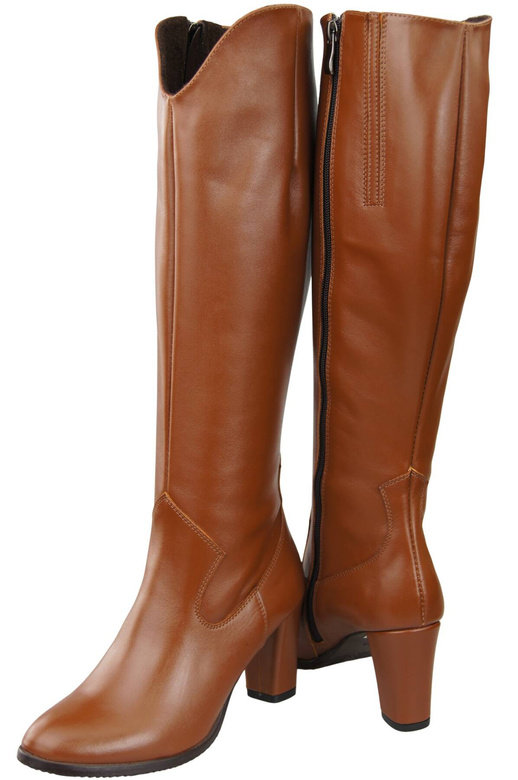 Stylová obuv Dámské hnědé boty na podpatku Přírodní kůže 211 ElitaBut