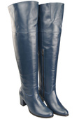 Dámské boty Navy blue Musketeers High over the knee natural leather 190 ElitaBut