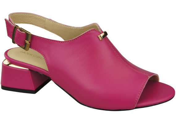 Dámská obuv Fialové sandály se zlatou přezkou Přírodní kůže 198 ElitaBut