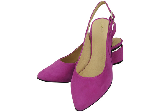 Dámské sandály z přírodní semišové kůže Cyclamen Elegance a pohodlí 196 od ElitaBut