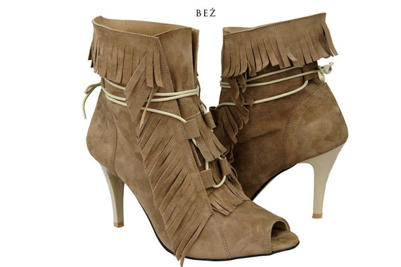 Dámská obuv Dámské lodičky s vysokou špičkou ze semišové kůže Cappuccino 964 ElitaBut