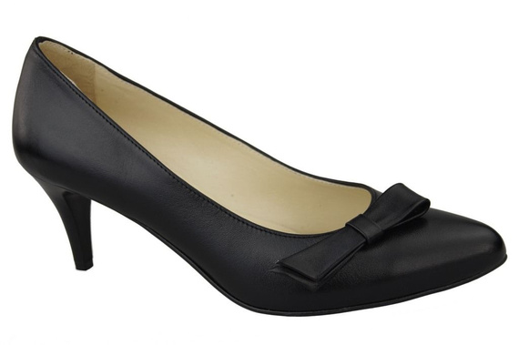 Dámská obuv Přírodní kožené lodičky Černá 989 ElitaBut