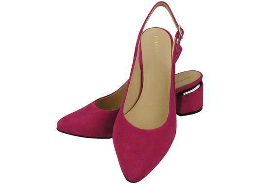 Dámské sandály z přírodní semišové kůže Fialová Elegance a pohodlí 196 Od ElitaBut