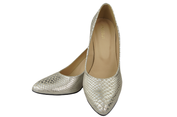 Dámská obuv Stříbrné lodičky Hadí motiv Přírodní kůže 150 ElitaBut