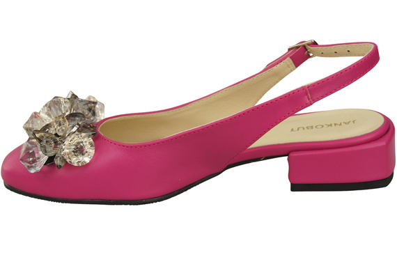 Dámská obuv Fialové sandály s krystaly Přírodní kůže 215 ElitaBut