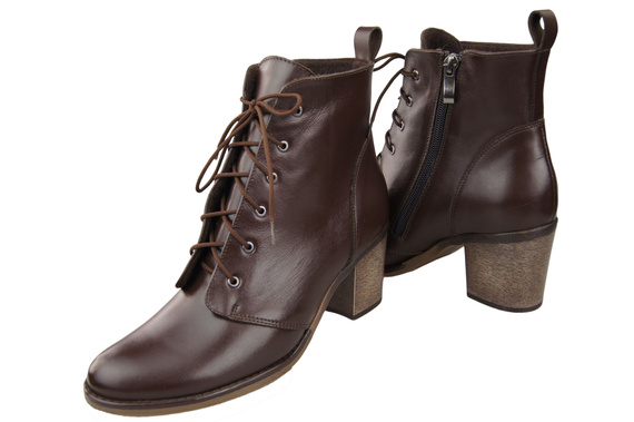 Obuv Dámské boty Chocolate Lace-up Winter Natural Leather 188 Z ElitaBut
