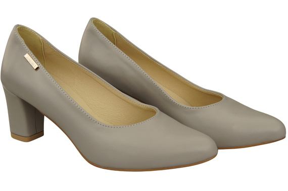 Klasické hladké boty Dámské lodičky Light Ash Natural Leather 213 ElitaBut