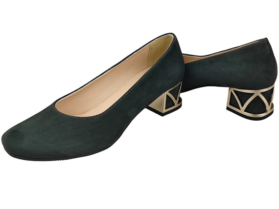 Pohodlné dámské boty Grafit lodičky s ozdobným podpatkem Přírodní semišová kůže 219 Od ElitaBut