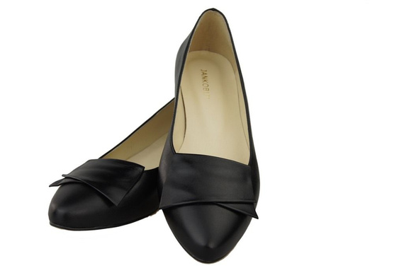 Dámské baleríny Černá přírodní kůže 988 ElitaBut