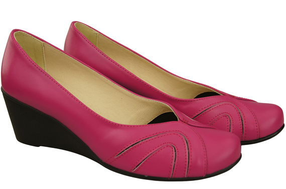 Boty na kotníku Fialové dámské lodičky z přírodní kůže 828 ElitaBut