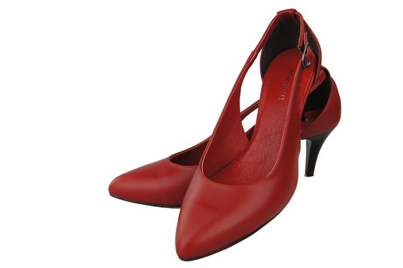 Dámská obuv Nízké sandály na podpatku Přírodní kůže Červená 973 ElitaBut