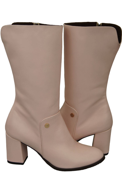 Obuv Dámské kozačky Powder pink do půli stehna z přírodní kůže 189 ElitaBut