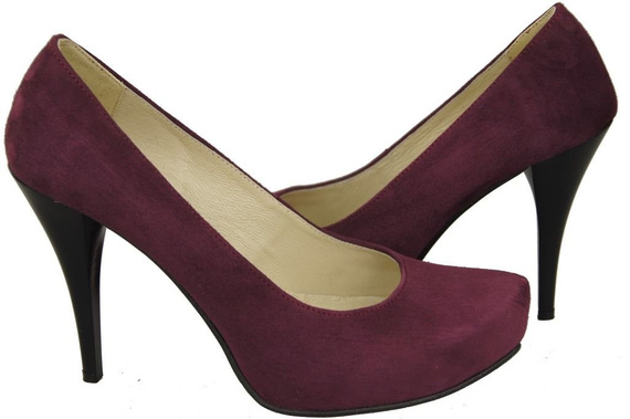 Dámská obuv Maroon Natural Leather Suede 644 ElitaBut