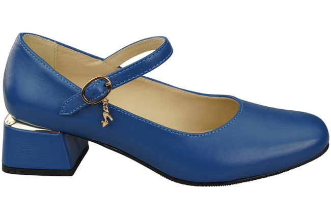 Dámská obuv Dámské lodičky s páskem Modrá přírodní kůže 202 ElitaBut