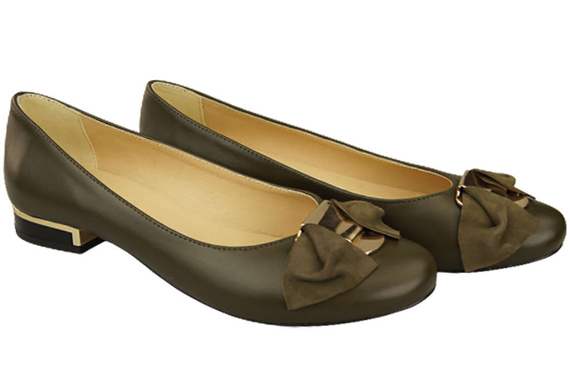 Dámské baletní boty Natural Leather Olive 894 ElitaBut