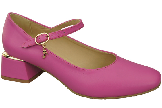 Dámské lodičky s páskem Fuchsiová přírodní kůže 202 ElitaBut