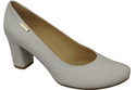 Dámské boty Classic White Natural Leather Almond Nose pumps 201 ElitaBut