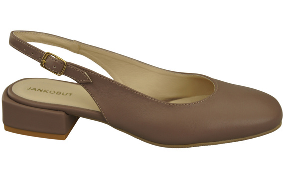 Dámská obuv Sandály Cappuccino Dark Flat Heel Natural Leather 206 ElitaBut