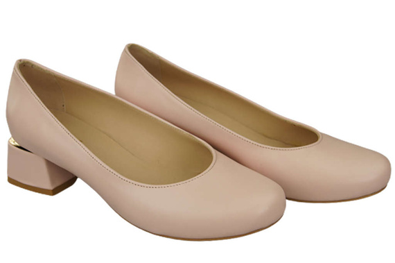 Dámská obuv Přírodní kožené lodičky 159 Powder pink ElitaBut
