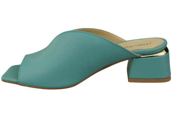 Dámské žabky na podpatku Tyrkysová přírodní kůže 210 ElitaBut