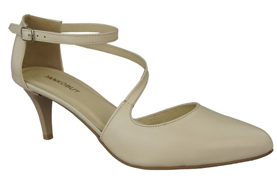 Dámská obuv Sandály Nízký Stiletto Přírodní kůže Béžová 990 ElitaBut