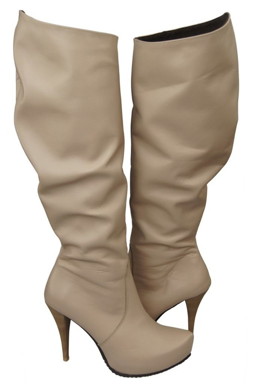 Dámské boty Cappuccino Bright Platform přírodní kůže 120 ElitaBut