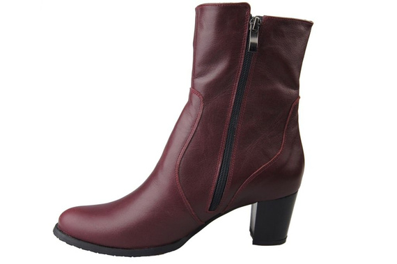 Dámské kozačky Maroon zateplené přírodní kůže 882 Z ElitaBut