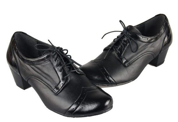 Obuv Dámské polobotky z přírodní kůže Černá 550 ElitaBut