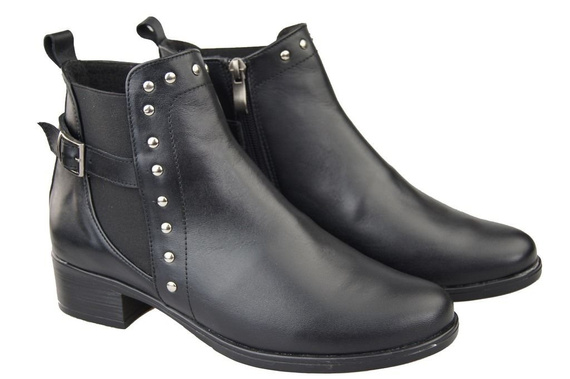 Obuv Dámské boty z přírodní kůže Černá 136 ElitaBut