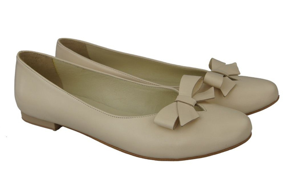 Dámské baletní boty Beige Natural Leather 998 ElitaBut