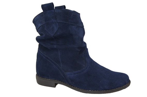 Obuv Dámské kozačky Saszki Pomegranate Zima přírodní kůže velur 117 Z ElitaBut