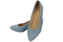 Dámská obuv Blue Suede Natural Leather Decorative Heel 158 With ElitaBut