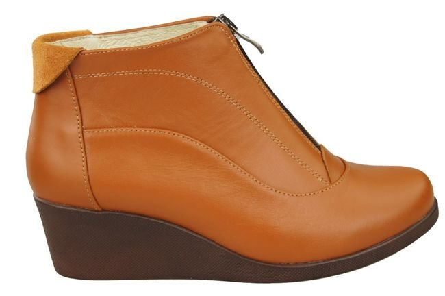 Obuv Dámské červené kozačky Jaro / Podzim přírodní kůže 133 L ElitaBut