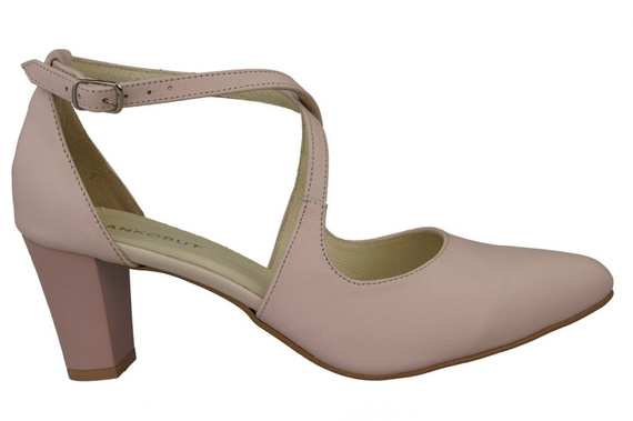 Dámská obuv Sandály s nízkým podpatkem Růžová pudrová přírodní kůže 102 ElitaBut